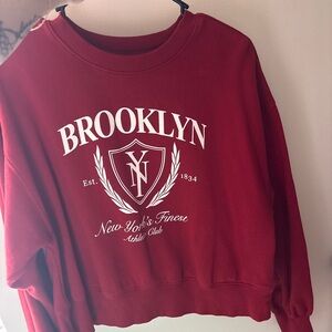 Old Navy Red Brooklyn Graphic Sweatshirt